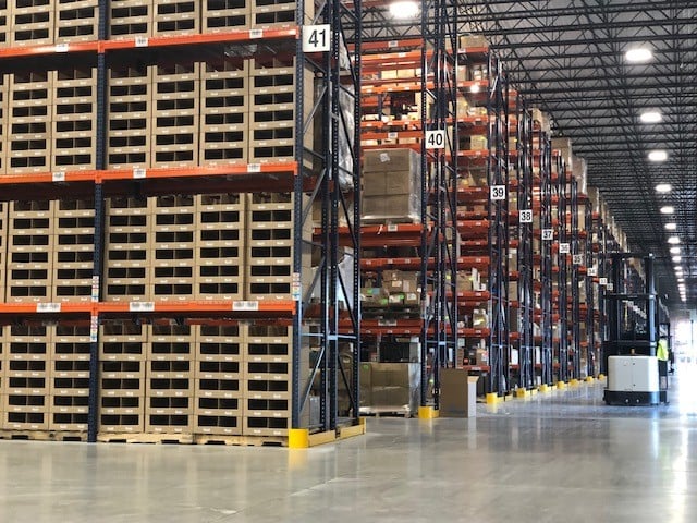 Storage aisles with high racking at KSP Fulfillment