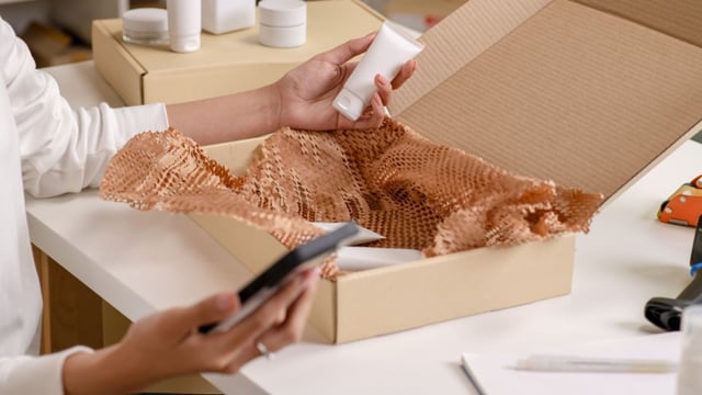 packing skincare products for ecommerce order fulfillment