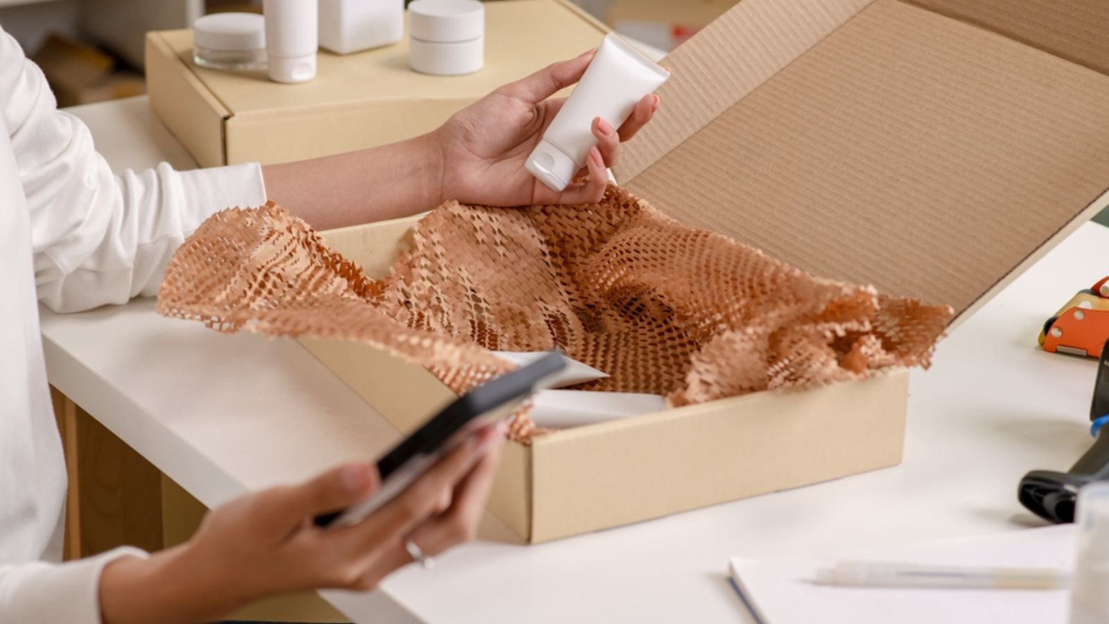 packing skincare products for ecommerce order fulfillment